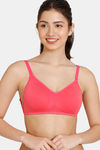 Zivame Beautiful Basics Double Layered Non Wired Full Coverage Backless Bra - Rouge Red — thumbnail 3